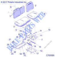 SEAT ASM. AND SLIDER   R19RRW99A9/AD/AJ/AP/B9/BD/BJ/BP (C700069) for Polaris RANGER XP 1000 EPS NORTHSTAR RC RIDE COMMAND 2019