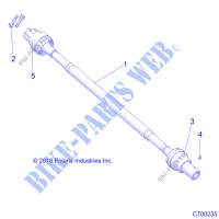 DRIVE TRAIN, REAR PROP SHAFT   R19RRB99A9 (C700235) for Polaris RANGER 1000 BACK COUNTRY 49S 2019
