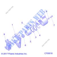 REAR BRAKE CALIPER   R19RRB99A9 (C700016) for Polaris RANGER 1000 BACK COUNTRY 49S 2019