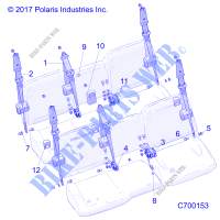 SEAT BELT MOUNTING   R19RSB99A9/B9  (C700153) for Polaris RANGER 1000 CREW BACK COUNTRY 49/50S 2019