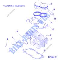 CYLINDER AND PISTON   R19RSU99A9/AD/B9/BD (C70349) for Polaris RANGER 1000 CREW NORTHSTAR 49/50S 2019