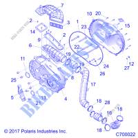 DRIVE TRAIN, CLUTCH COVER AND DUCTING   R19RSU99A9/AD/B9/BD (C700022) for Polaris RANGER 1000 CREW NORTHSTAR 49/50S 2019