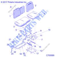 SEAT ASM. AND SLIDER   R19RSU99A9/AD/B9/BD (C700069) for Polaris RANGER 1000 CREW NORTHSTAR 49/50S 2019