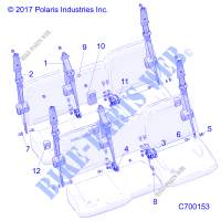 SEAT BELT MOUNTING   R19RSU99A9/AD/B9/BD (C700153) for Polaris RANGER 1000 CREW NORTHSTAR 49/50S 2019