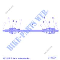DRIVE TRAIN, FRONT HALF SHAFT   R19RSK99AS/A9/AD/BS/B9/BD (C700034) for Polaris RANGER 1000 CREW RIDE COMMAND 49/50S 2019