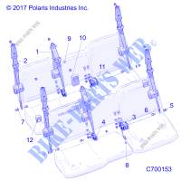 SEAT BELT MOUNTING   R19RSK99AS/A9/AD/BS/B9/BD (C700153) for Polaris RANGER 1000 CREW RIDE COMMAND 49/50S 2019