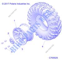 WHEELS, FRONT   R19RSK99AS/A9/AD/BS/B9/BD (C700025) for Polaris RANGER 1000 CREW RIDE COMMAND 49/50S 2019