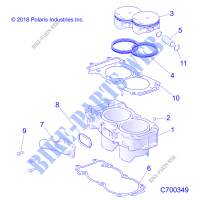 CYLINDER AND PISTON   R19RRE99/A/B (C700349) for Polaris RANGER 1000 49/50S FACTORY CHOICE 2019
