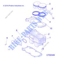 CYLINDER AND PISTON   R19RSU99/A/B (C70349) for Polaris RANGER 1000 CREW NORTHSTAR 49/50S FACTORY CHOICE 2019