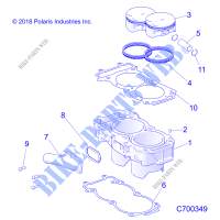 CYLINDER AND PISTON   R19RRU99/A/B (C700349) for Polaris RANGER 1000 NORTHSTAR 49/50S FACTORY CHOICE 2019