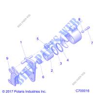 REAR BRAKE CALIPER   R19RRU99/A/B (C700016) for Polaris RANGER 1000 NORTHSTAR 49/50S FACTORY CHOICE 2019