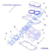CYLINDER AND PISTON   R19RSE99/A (C70349) for Polaris RANGER 1000 CREW 49S FACTORY CHOICE 2019