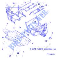 CHASSIS, MAIN FRAME AND SKID PLATES   R19RHE99ND (C700171) for Polaris POLARIS GENERAL 1000 4P EPS EU 2019