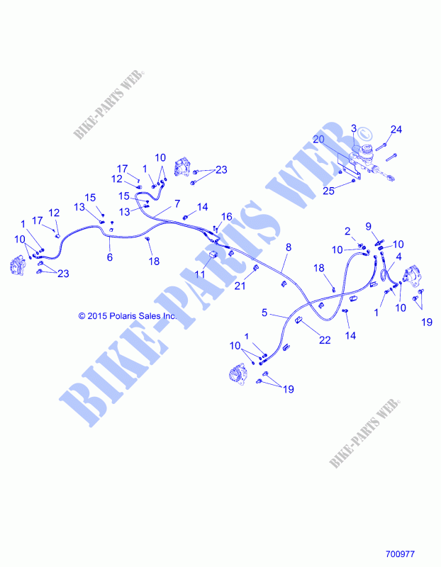 BRAKE LINES AND MASTER CYLINDER   R18RVAD1B1 (700977) for Polaris 	RANGER 1000 DIESEL CREW 2018
