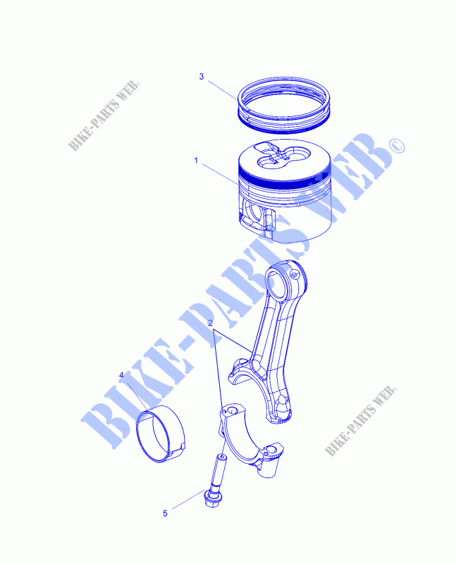 ENGINE, CONNECTING ROD AND PISTON SET   R18RVAD1B1 (49RGRCONROD15DSL) for Polaris 	RANGER 1000 DIESEL CREW 2018