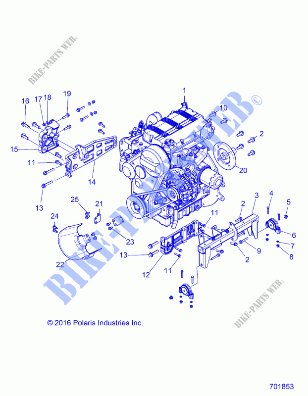 ENGINE, MOUNTING   R18RVAD1B1 (701853) for Polaris 	RANGER 1000 DIESEL CREW 2018