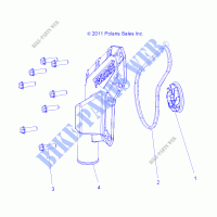ENGINE, WATERPUMP IMPELLER AND COVER   R18RM250B1 (49RGRWATERPUMP12RZR570) for Polaris RANGER 500 2WD HDPE 2018