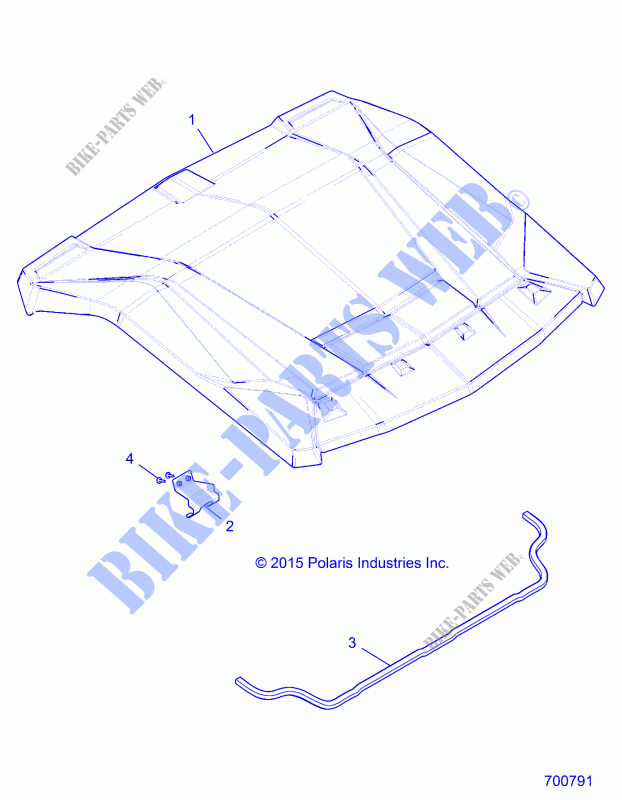 ACCESSORY   ROOF   R18RGE99FM/SCM/CCM (700791) for Polaris GENERAL 1000 EPS PREMIUM / DELUXE EDITION - EU / MD / TRACTOR 2018