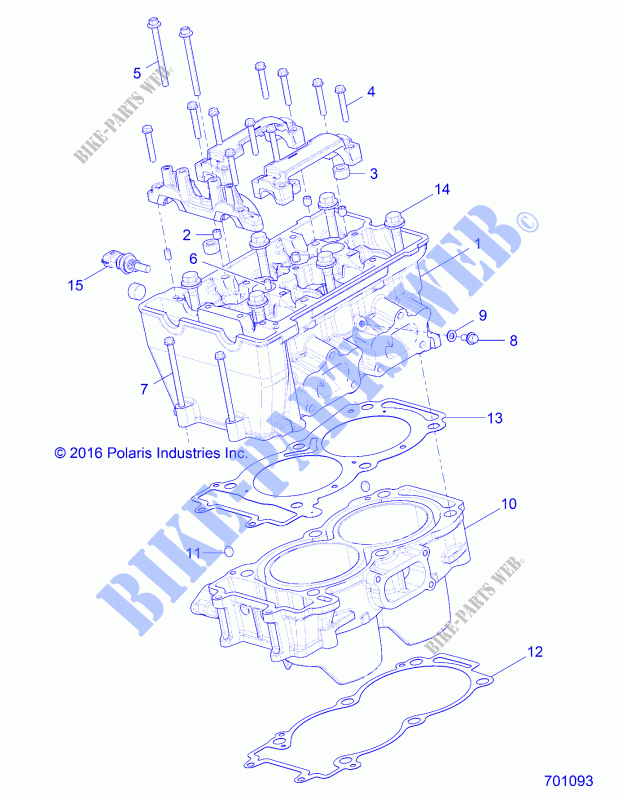 CYLINDER AND HEAD   Z20A5A87B2/E87BP/BK/BX (701093) for Polaris RZR 900 50 INCH 2020