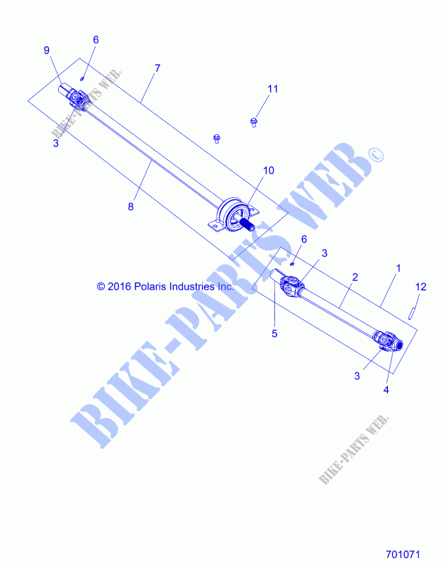 DRIVE TRAIN, FRONT PROP SHAFT   Z20A5A87B2/E87BP/BK/BX (701071) for Polaris RZR 900 50 INCH 2020
