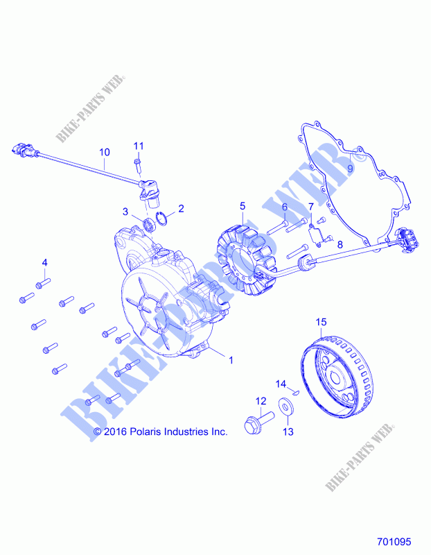 ENGINE, STATOR AND COVER   Z20A5A87B2/E87BP/BK/BX (701095) for Polaris RZR 900 50 INCH 2020