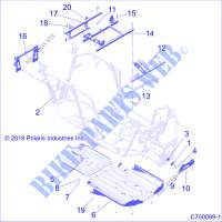 CHASSIS, MAIN FRAME AND SKID PLATES   Z20S1E99AG/AK/BG/BK (C700099 1) for Polaris RZR RS1 2020