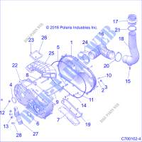 DRIVE TRAIN, CLUTCH COVER AND DUCTING   Z20S1E99AG/AK/BG/BK (C700102 4) for Polaris RZR RS1 2020