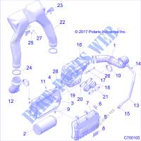 ENGINE, AIR INTAKE SYSTEM   Z20S1E99AG/AK/BG/BK (C700105) for Polaris RZR RS1 2020