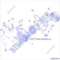 ENGINE, STATOR AND FLYWHEEL   Z20S1E99AG/AK/BG/BK (C700106 11) for Polaris RZR RS1 2020