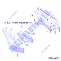 REAR FENDERS   Z20S1E99AG/AK/BG/BK (C700093 8) for Polaris RZR RS1 2020