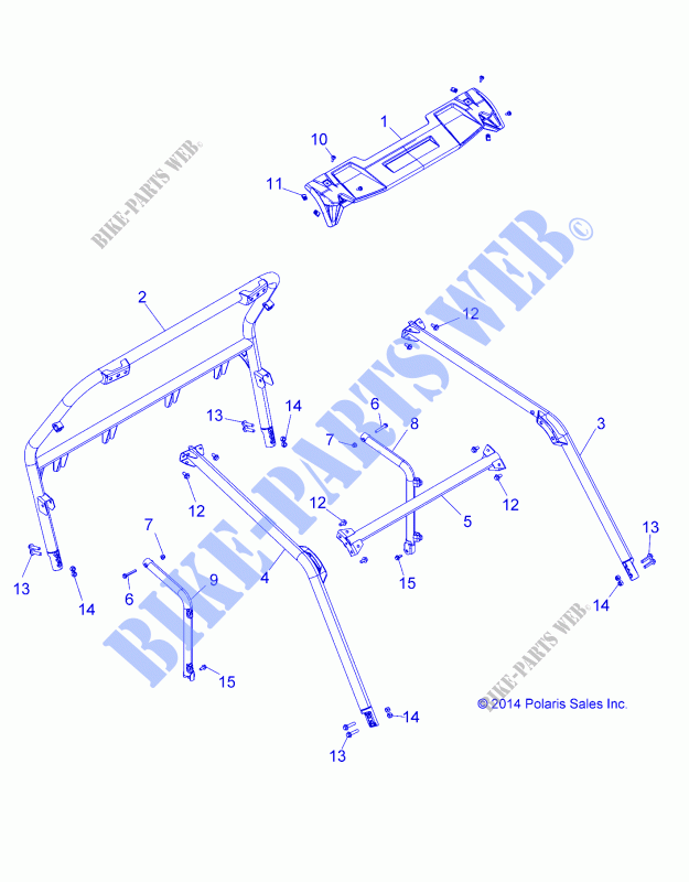 CHASSIS, CAB   Z19VAA87A2/E87AK/AR/AA (49RGRCAB15RZR900) for Polaris RZR 900 50 INCH 2019