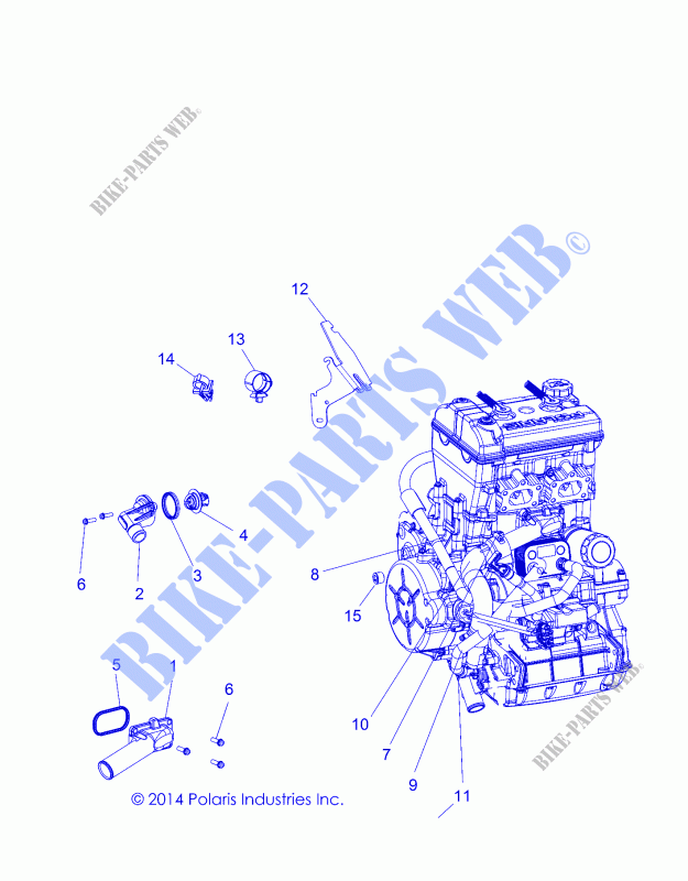COOLING, THERMOSTAT AND BYPASS   Z19VAA87A2/E87AK/AR/AA (49RGRTHERMO15RZR900) for Polaris RZR 900 50 INCH 2019