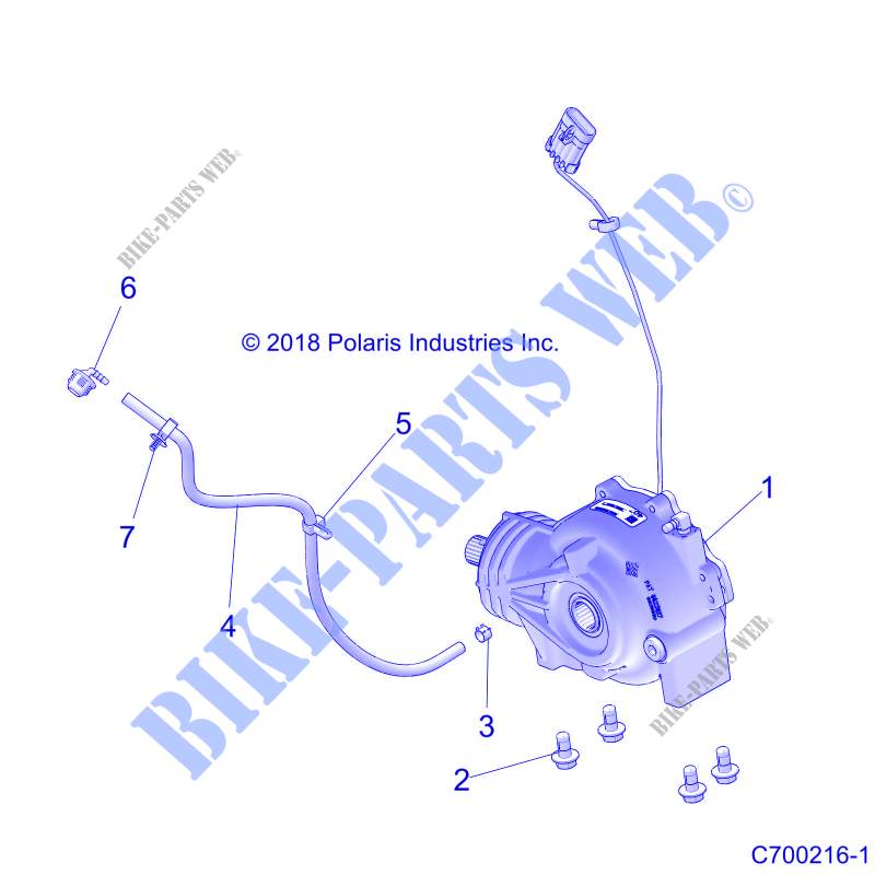 DRIVE TRAIN, FRONT GEARCASE MOUNTING   Z19VAA87A2/E87AK/AR/AA (C700216 1) for Polaris RZR 900 50 INCH 2019