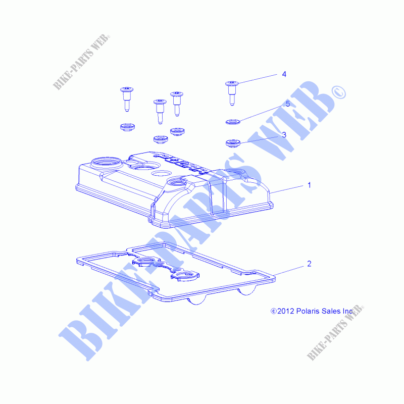 ENGINE, VALVE COVER   Z19VAA87A2/E87AK/AR/AA (49RGRVALVE13900XP) for Polaris RZR 900 50 INCH 2019