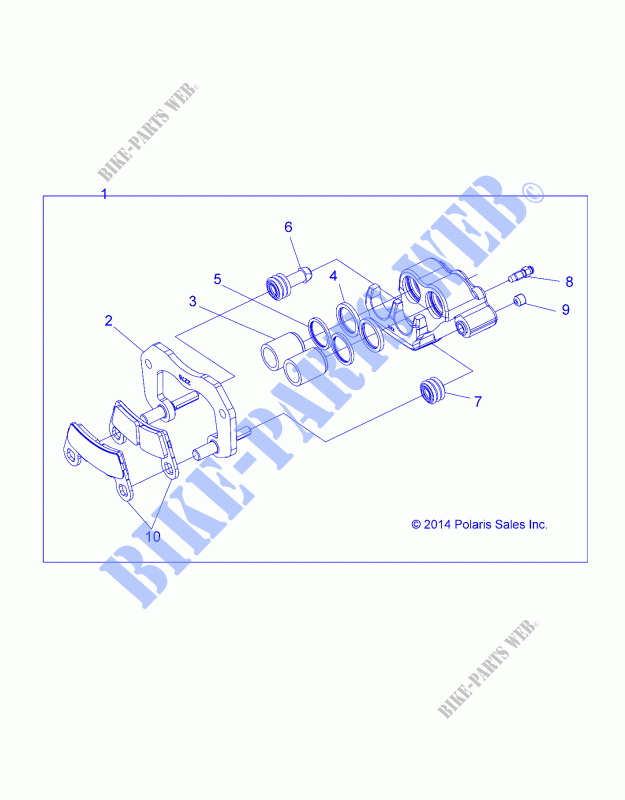 REAR BRAKE CALIPER   Z19VAA87A2/E87AK/AR/AA (49RGRCALIPERRR15RZR900) for Polaris RZR 900 50 INCH 2019