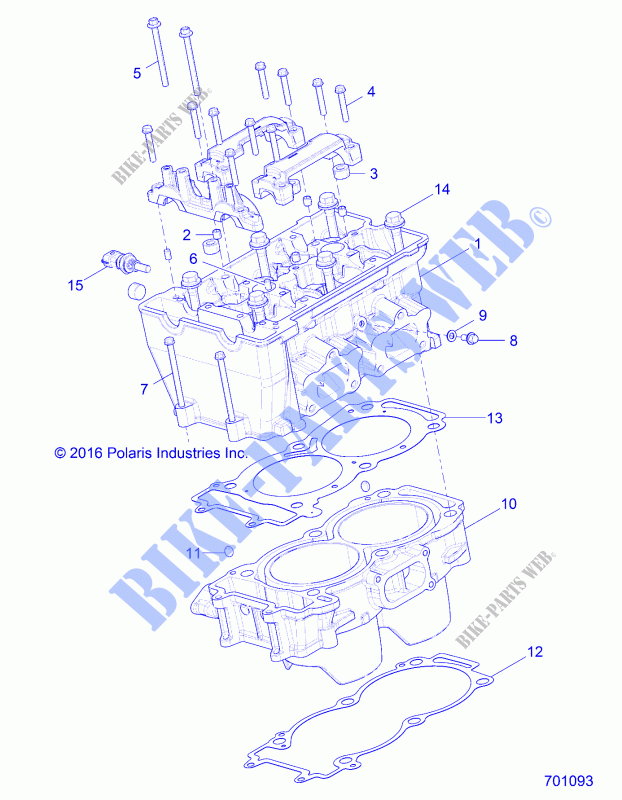 CYLINDER AND HEAD   Z19VBA87A2/E87AG/AK/LG (701093) for Polaris RZR 900 60 INCH ALL OPTIONS 2019