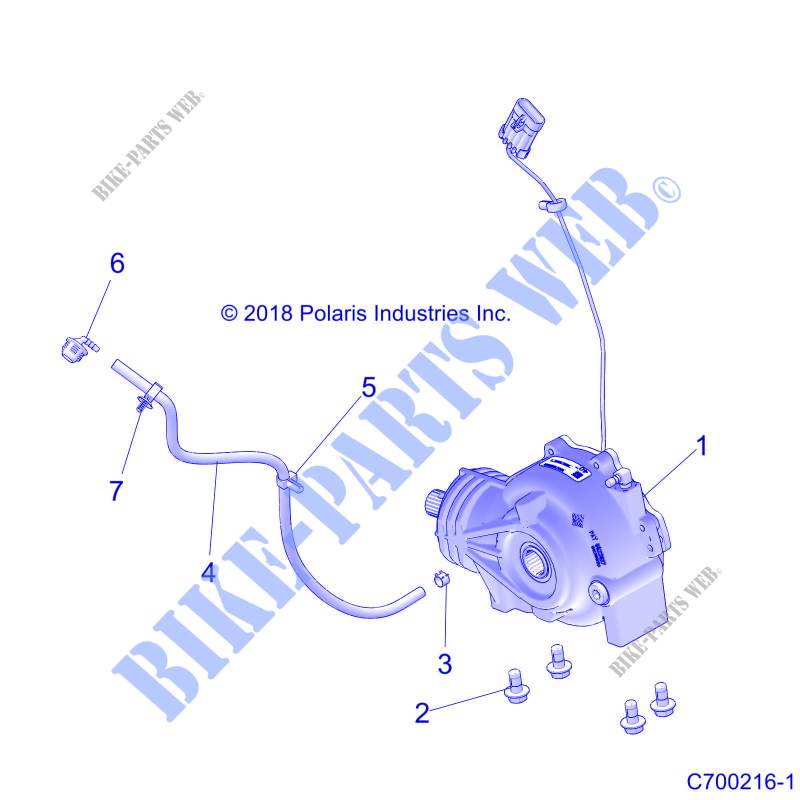DRIVE TRAIN, FRONT GEARCASE MOUNTING   Z19VBA87A2/E87AG/AK/LG (C700216 1) for Polaris RZR 900 60 INCH ALL OPTIONS 2019
