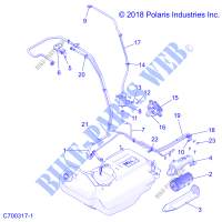 BODY, FUEL LINES, EVAP   Z19VEL92BK/BR/BM (C700317 1) for Polaris RZR XP TURBO S 2019      