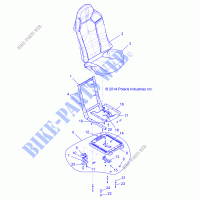 SEAT ASM. AND SLIDER   Z19VEL92AK/BK/AR/BR/LR/AM/BM (49RGRSEAT15RZR900) for Polaris RZR XP TURBO S 2019      
