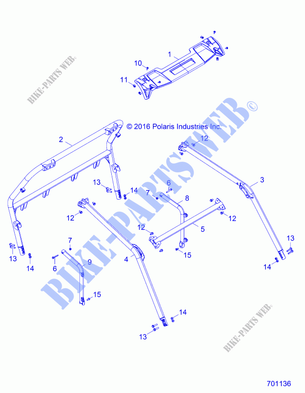 CHASSIS, CAB   Z19VBE99F2/S99C2/CM (701136) for Polaris RZR 1000 60 INCH EU / TRACTOR / ZUG 2019