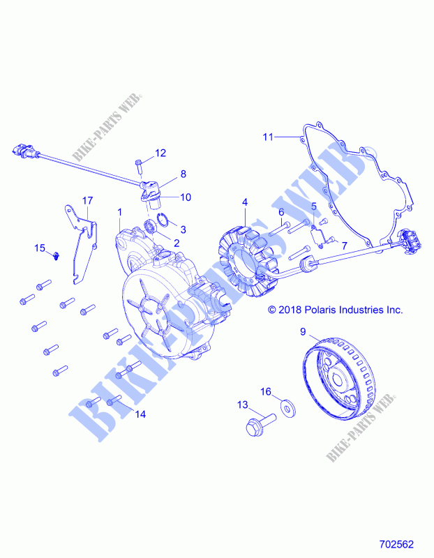 ENGINE, STATOR AND FLYWHEEL   Z19VBE99F2/S99C2/CM (702562) for Polaris RZR 1000 60 INCH EU / TRACTOR / ZUG 2019