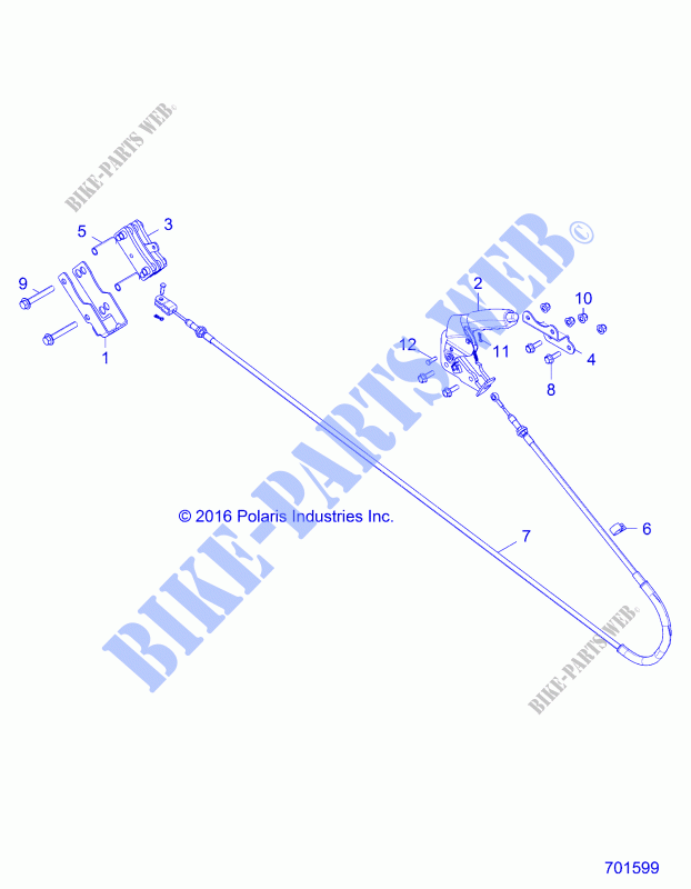 PARKING BRAKE   Z19VBE99F2/S99C2/CM (701599) for Polaris RZR 1000 60 INCH EU / TRACTOR / ZUG 2019