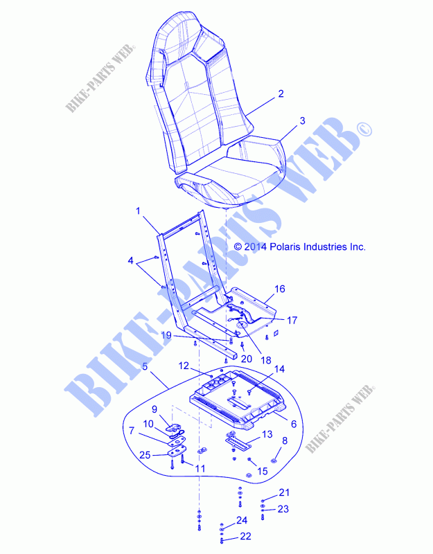 SEAT ASM. AND SLIDER   Z19VBE99F2 (49RGRSEAT15RZR900) for Polaris RZR 1000 60 INCH EU / TRACTOR / ZUG 2019