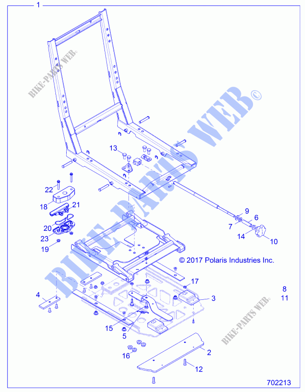 SEAT BASE ADJUSTER   Z19VBS99C2/CM (702213) for Polaris RZR 1000 60 INCH EU / TRACTOR / ZUG 2019