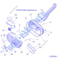DRIVE TRAIN, CLUTCH COVER AND DUCTING   Z19VPE92AM/BM (C700320 1) for Polaris RZR XP 4 TURBO S VELOCITY 2019