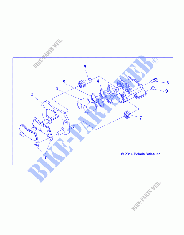 REAR BRAKE CALIPER   Z18VAA87B2/E87BM/BW (49RGRCALIPERRR15RZR900) for Polaris RZR 900 50 INCH  2018