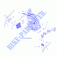 ENGINE, ENGINE MOUNTING   Z18VCE87BK/BU/BR/LU (49RGRENGINEMTG15RZR900) for Polaris 	RZR S4 900 EPS 4 SEAT 2018