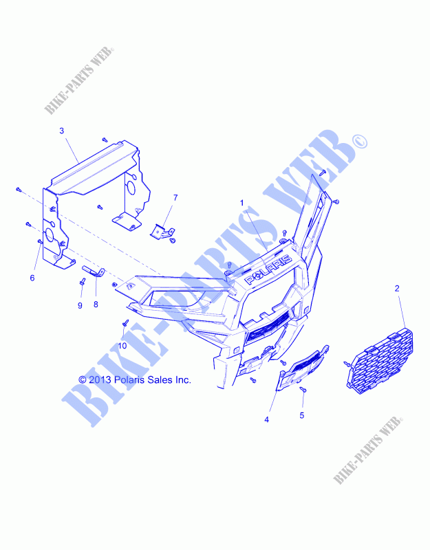 FRONT BUMPER   Z18VCE87BK/BU/BR/LU (49RGRBUMPER14RZR1000) for Polaris 	RZR S4 900 EPS 4 SEAT 2018
