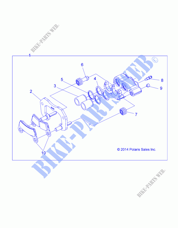 REAR BRAKE CALIPER   Z18VCE87BK/BU/BR/LU (49RGRCALIPERRR15RZR900) for Polaris 	RZR S4 900 EPS 4 SEAT 2018