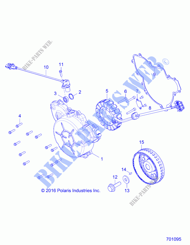 ENGINE, STATOR AND COVER   Z18VAS87CM (701095) for Polaris 	RZR 900 50 INCH EU/TRACTOR 2018